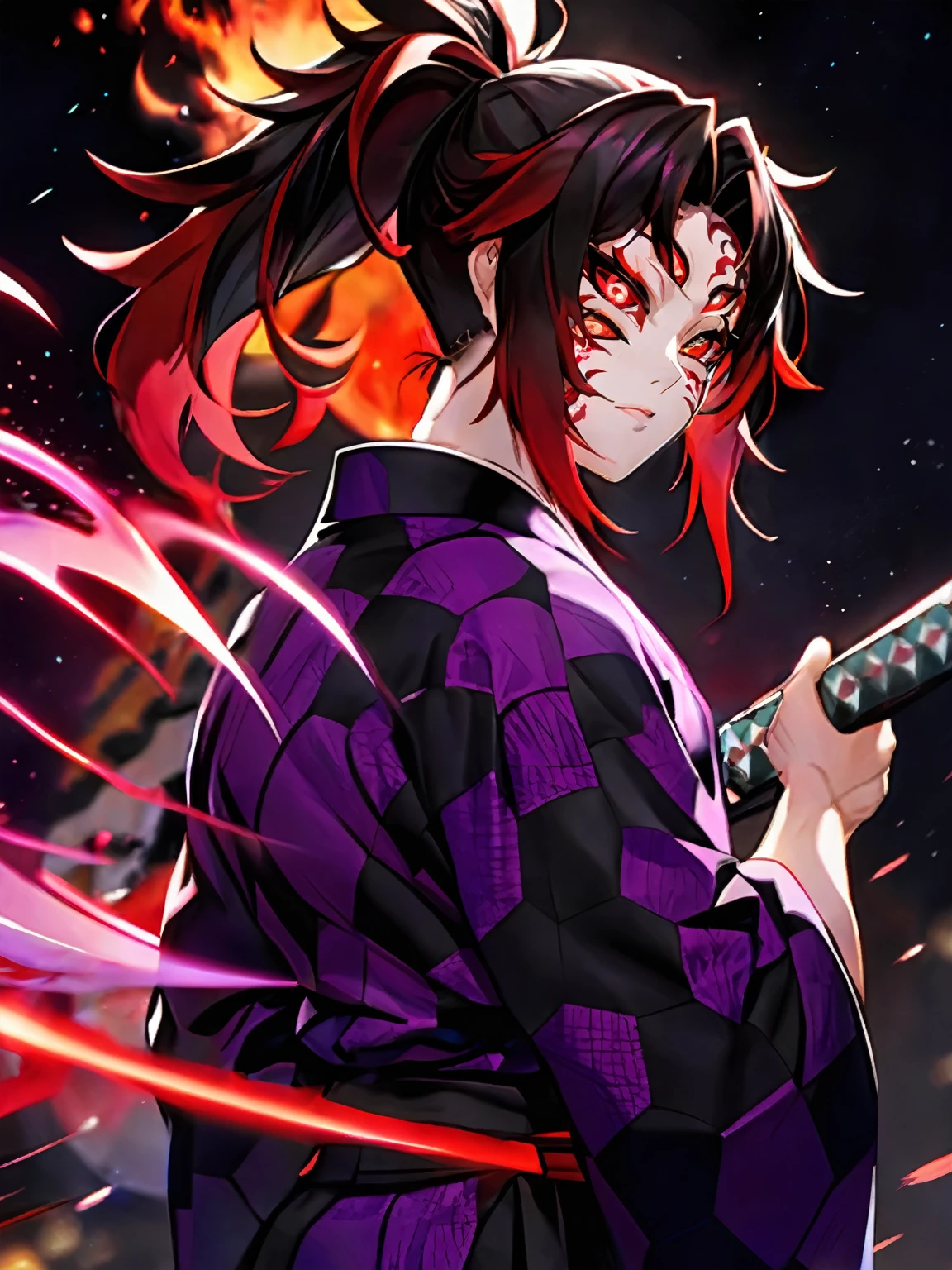 Kokushibu from demon slayer different pose