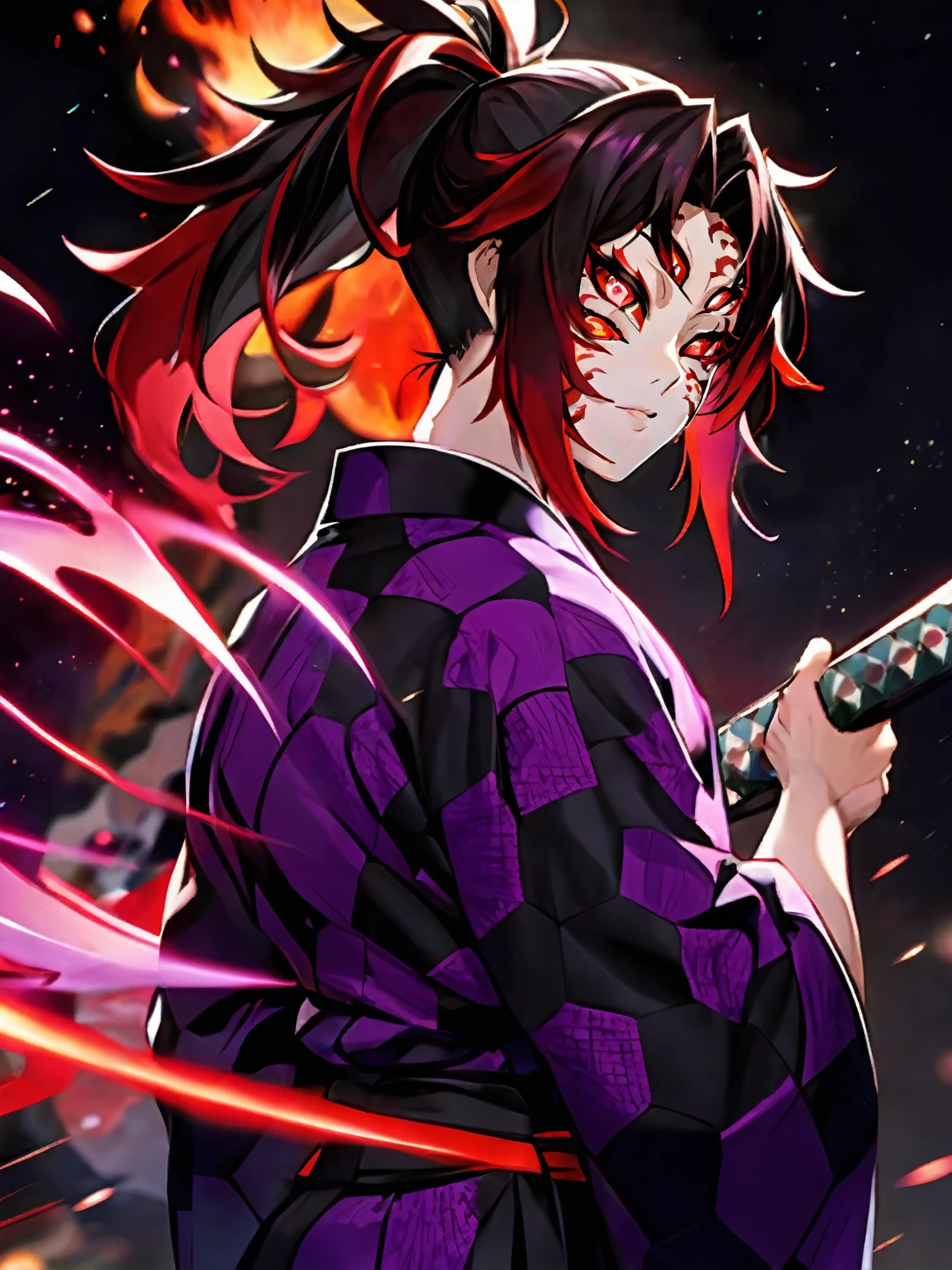 Kokushibu from demon slayer different pose
