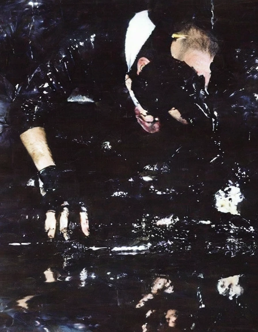 dj playing set in black water