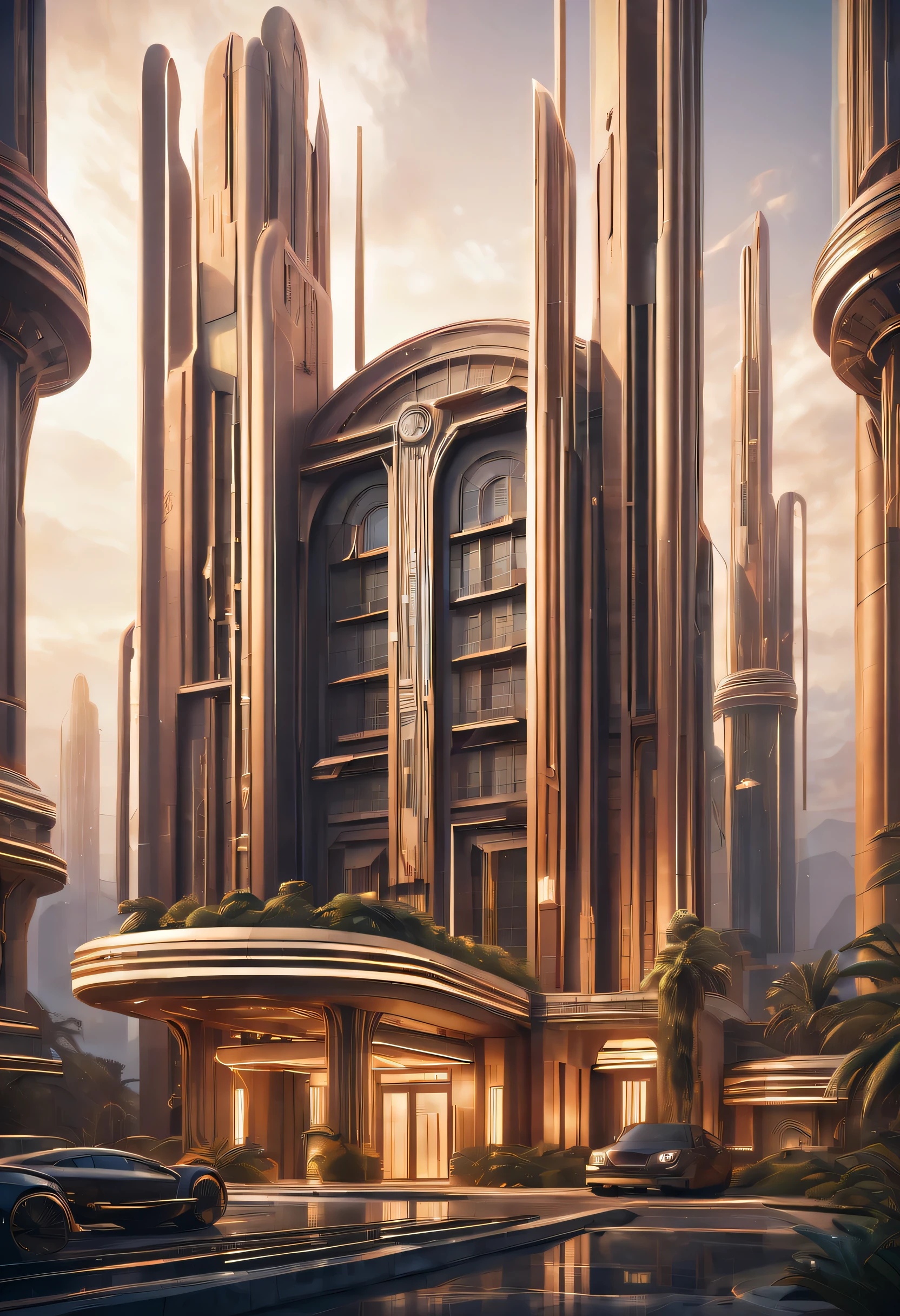 art deco design,Industrial plants,streamline modern,industrial aesthetic,Abstraction,futuristic,metallic,Light luxury,Use clean lines and geometric shapes.,Demonstrate the construction and function of mechanical and industrial components.。