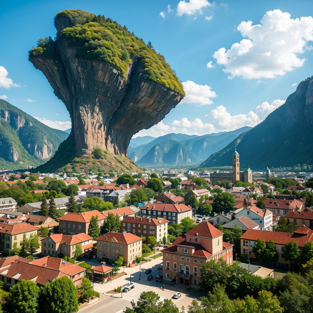 A town with giant laptops