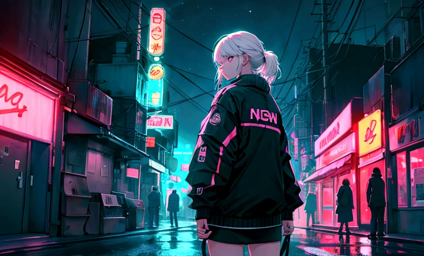 girl, neon, midnight, city,90Era