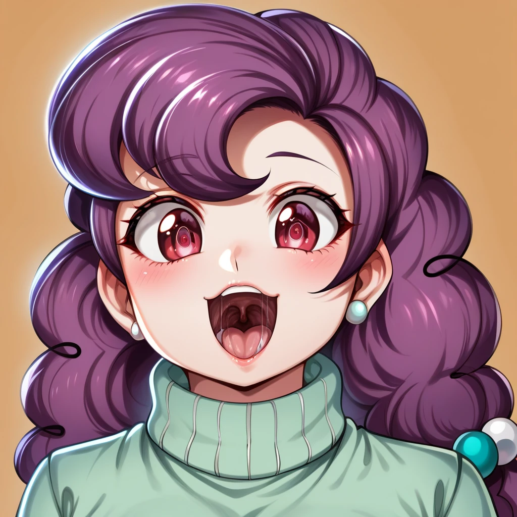 score_6_up, anime, portrait, detail face, large eyes, woman standing, red eyes, medium breasts, sweater, skirt, motherly, cuddling giant dick, sugar belle, detailed face, mesmerizing eyes, high definition eyes, focus on face,  detailed mouth, mesmerizing mouth, high definition mouth, focus on face, best quality, detailed, absurd resolution, absurd detail, intricate details, vibrant colors, ultra-realistic,  open mouth,