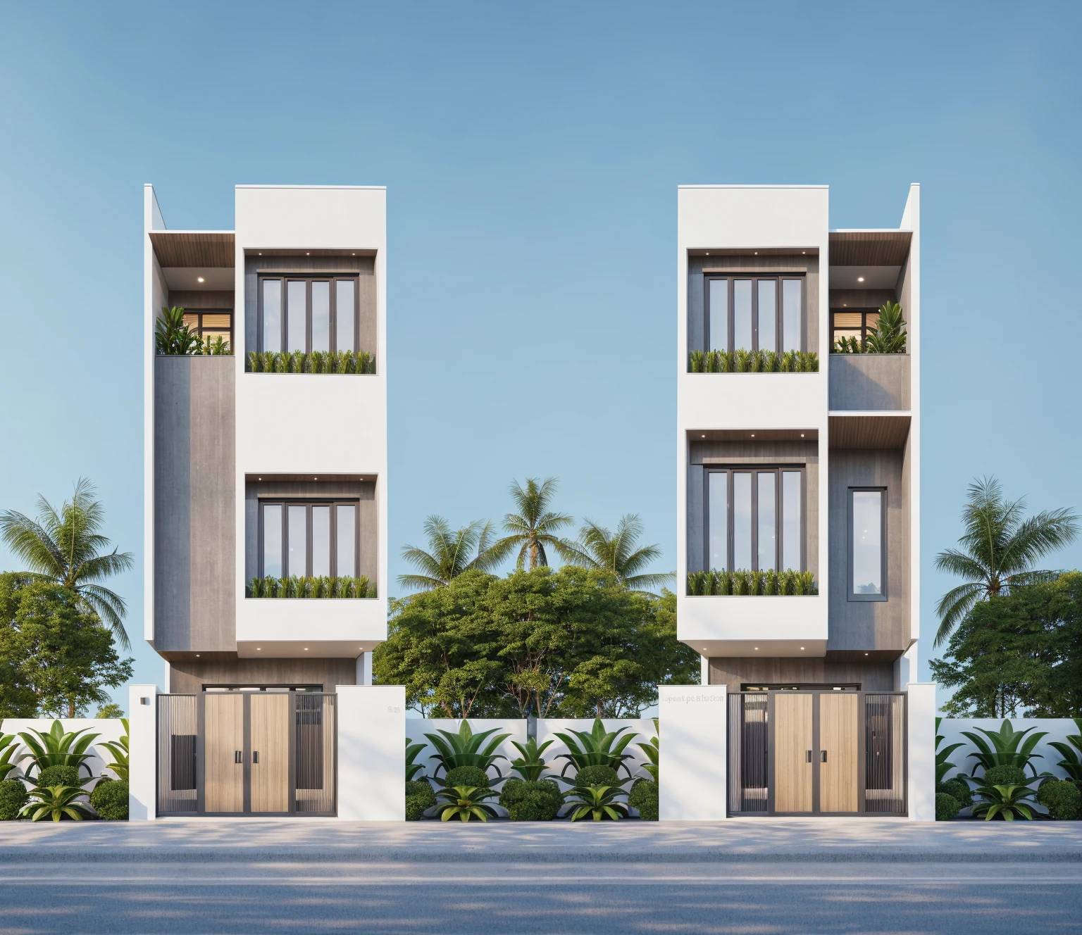 PLATFORM KTHOUSE, 1 morden villa,1large yard, 1 road runs in front of the house, (RAW photo, real, best quality, masterpiece:1.2), look morden minimalist, 1 road in front of the house, dynamic lighting:1.3, (hyper realistic, photo-realistic:1.2), high quality, (dark lighting:1.2), perfect lighting, archdaily, no human, light at 12 noon, light in door:1.2