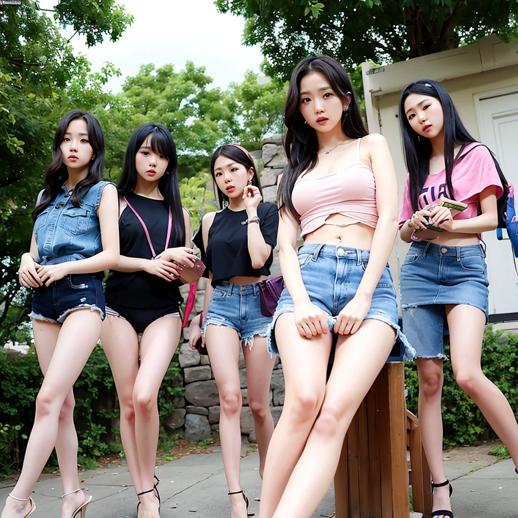 Whimsy kpop girls group photorealistic album cover