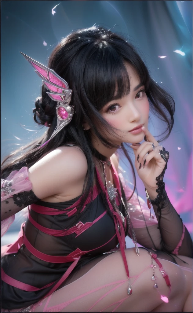 ((cowboy shot)), realistic detailed photo of a giant breasted girl with exposed shoulders, detailed fingers, high quality skin, red eyes, Alone in a winter landscape with clouds, wind, and flowing hair, (best quality,4K,8K,mackerel,masterpiece:1.2),very detailed,(realistic,photorealistic,photo-realistic:1.37),studio lighting,vivid colors