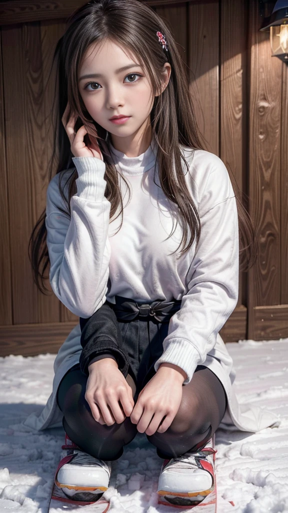 (((High school girls playing on the slopes:1.2))), (beautiful girl, Amazingly cute face, Idol Face:1.2), ((One snowboard, Detailed Snowboard)), (Captivate those around you), Outstanding Style, ((Detailed eyes and face, Professional photography techniques, Cinema Lighting)), Detailed hands, (Highest quality, 8K, masterpiece:1.2, RAW Photos), (Reality:1.4), View the viewer, ((Stylish snowboard wear:1.3)), (Perfect Anatomy:1.3), ((Fantastic landscape:1.1))