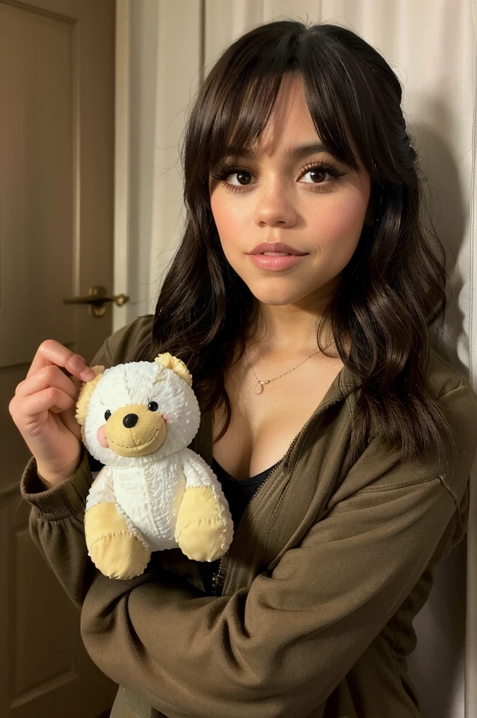 jenna_ortega she holding a Chuck doll