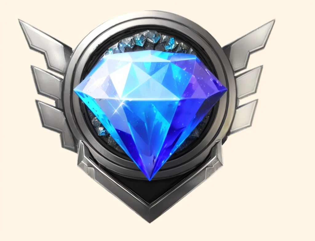 a close up of a diamond with wings on a white background, diamond plated superhero, game icon asset, platinum skin, frost gem, diamond skin, 3 d icon for mobile game, league of legends champion, masterpeice, diamond, made of diamond, topaz, game icon stylized, 2k, 2 k, gems, silver insignia, platinum cracked