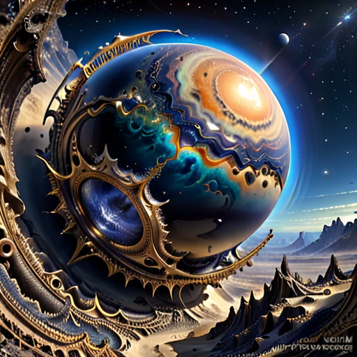 gieger alien planet, intricate gieger detail,