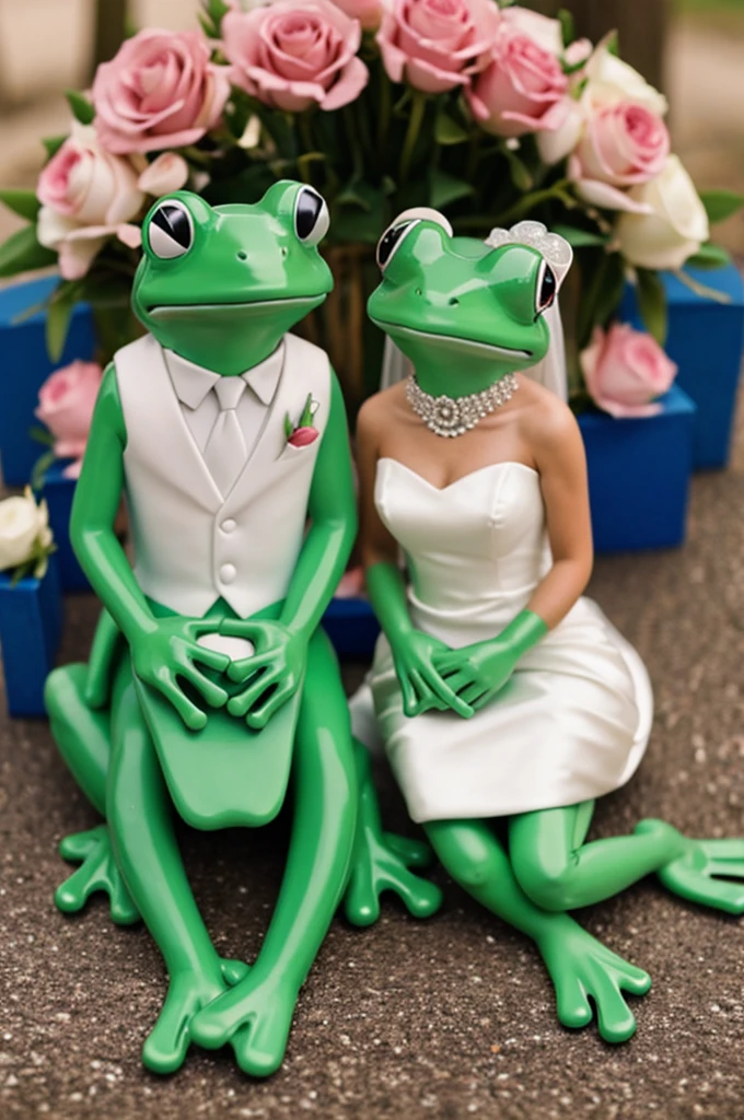 Couple of frogs getting married