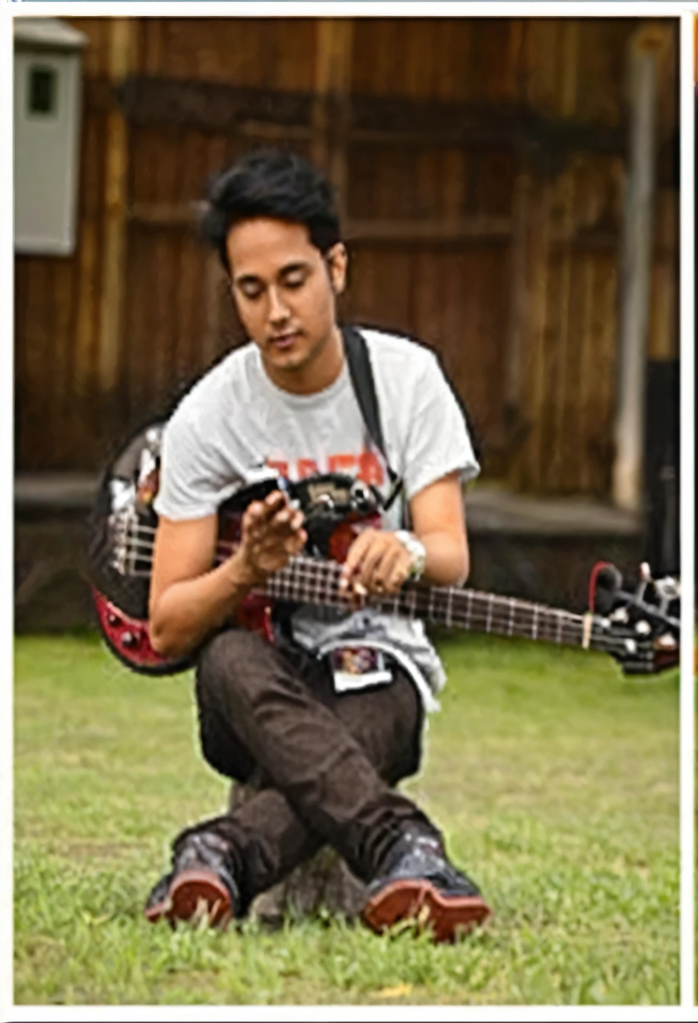 Edited photo with background on stage