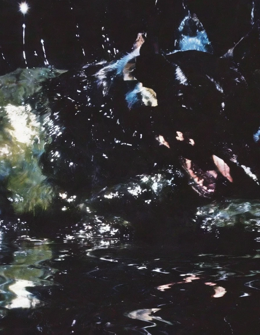 dj playing set in black water
