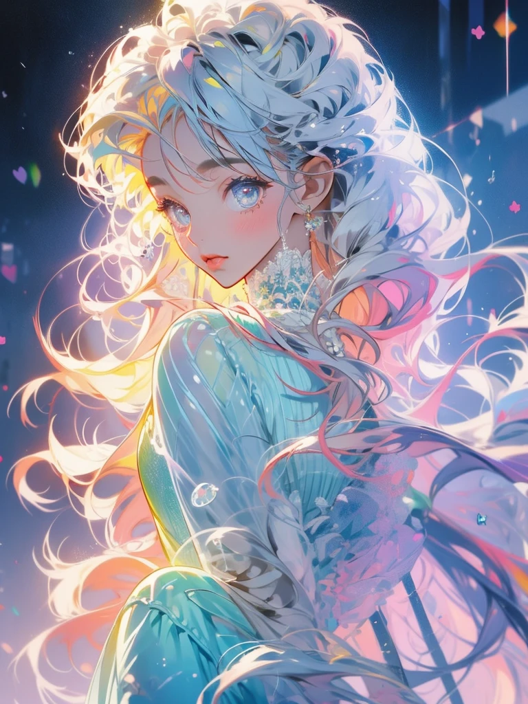 delicate Big eyes I have long hair Cute girl Pastel color clothes