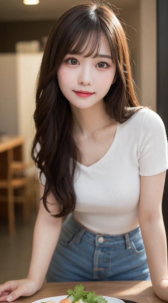 Tabletop, Highest quality, shape, Very detailed, finely, High resolution, 8k wallpaper, 完璧なダイナミックな構shape, Beautiful and exquisite,ランダムなcute髪,,Natural color lip、20-year-old girl、cute、Looking into the camera,Always blur the background,Perfect and beautiful face,Slim face and figure,Big eyes、Putting on gal makeup,Small face,Shooting from below、Blurred Background,Elegant feminine face、Cyberpunk Fashion、smile、Change pose randomly、Randomly change the shooting angle and position、Play in Hawaii