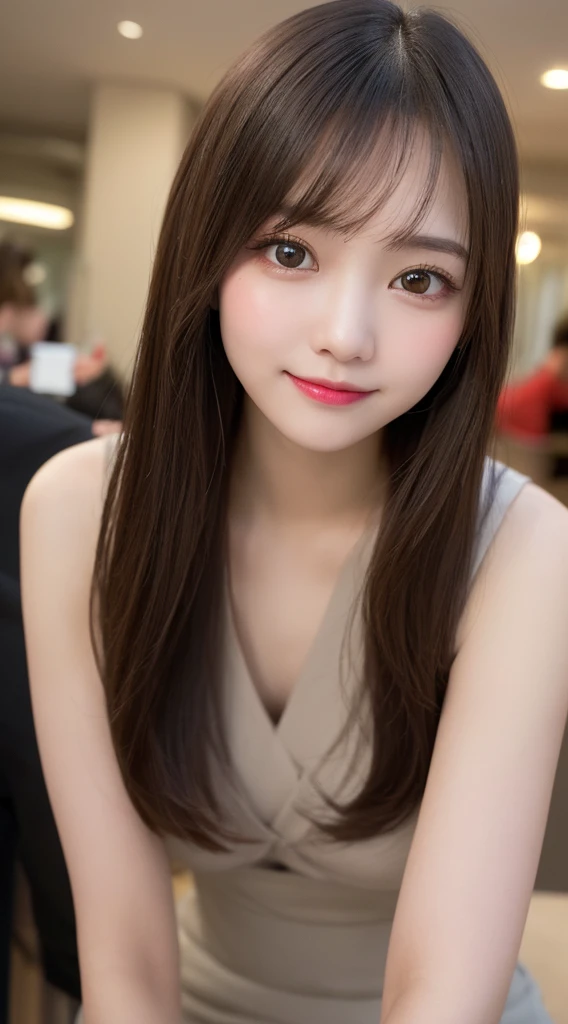 Tabletop, Highest quality, shape, Very detailed, finely, High resolution, 8k wallpaper, 完璧なダイナミックな構shape, Beautiful and exquisite,ランダムなcute髪,,Natural color lip、20-year-old girl、cute、Looking into the camera,Always blur the background,Perfect and beautiful face,Slim face and figure,Big eyes、Putting on gal makeup,Small face,Shooting from below、Blurred Background,Elegant feminine face、Cyberpunk Fashion、smile、Change pose randomly、Randomly change the shooting angle and position、Play in Hawaii