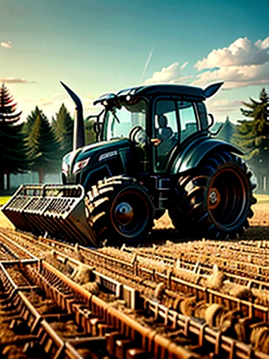 Excavatrice Machines agricoles, travailler dans un champ
