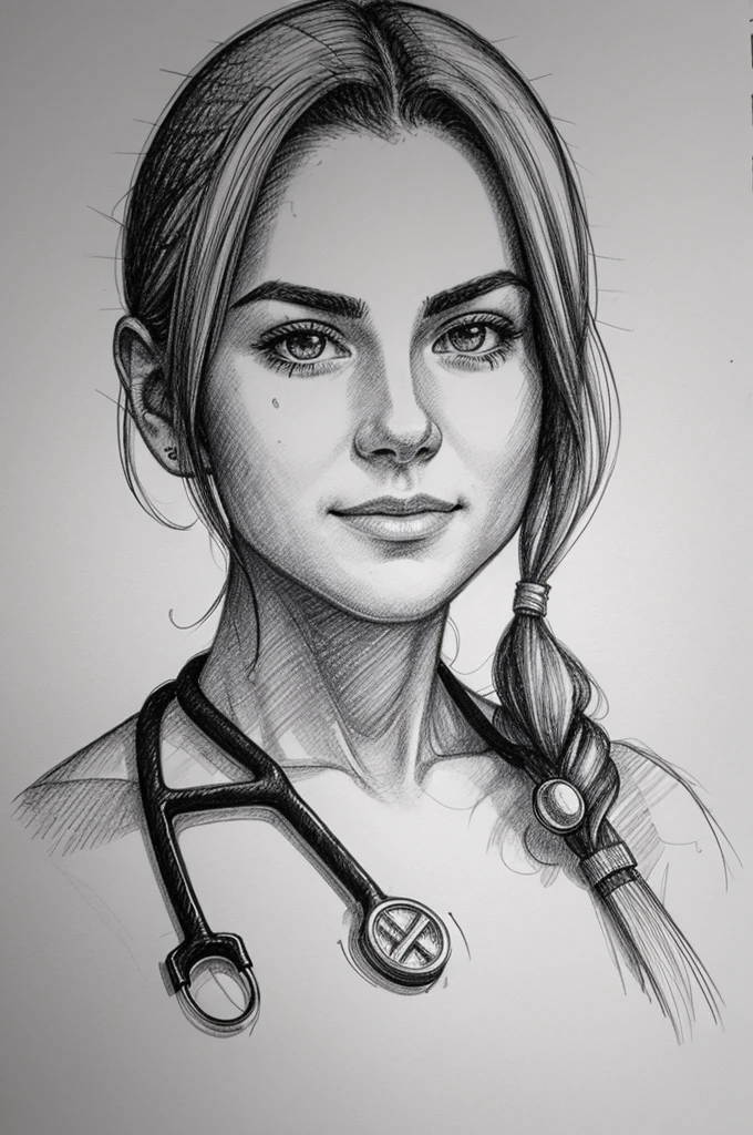 Make a sketch logo of a human , which is related to tach , medical, food based 