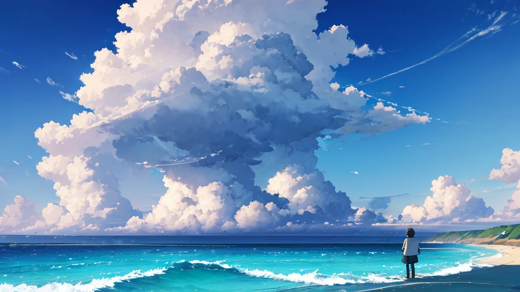 ### Prompt for Generating Flawless Illustration:
"Generate an illustration of a man standing along a serene coastline under the sunlight. Behind him, cumulus clouds fill the summer sky, which stretches high and blue. His expression reflects tranquility and a profound connection with nature, creating a harmonious scene."
### Anime-style Thumbnail for YouTube:
"Create an anime-style illustration for a YouTube thumbnail depicting a man gazing at a summer sea. Behind him, cumulus clouds float in a vast, clear sky. He stands with a poignant expression, evoking a sense of melancholy."
### Negative Prompt:
"Generate an illustration where a man is facing away from the viewer, looking out at a tranquil summer sea. The sky above features cumulus clouds against a high, summer-blue backdrop, conveying a deep sense of loneliness and melancholy."