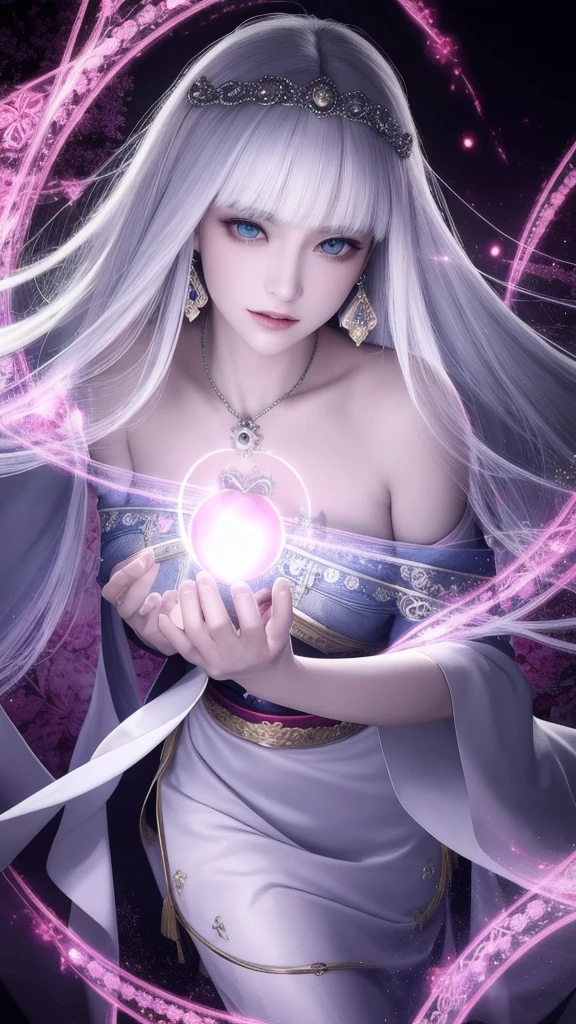 Sex Wizard、Beautie、 are visible、The areol、teats、natta、Mystical Magic Circle、a bed、Hiding female genitalia with hands、Rape