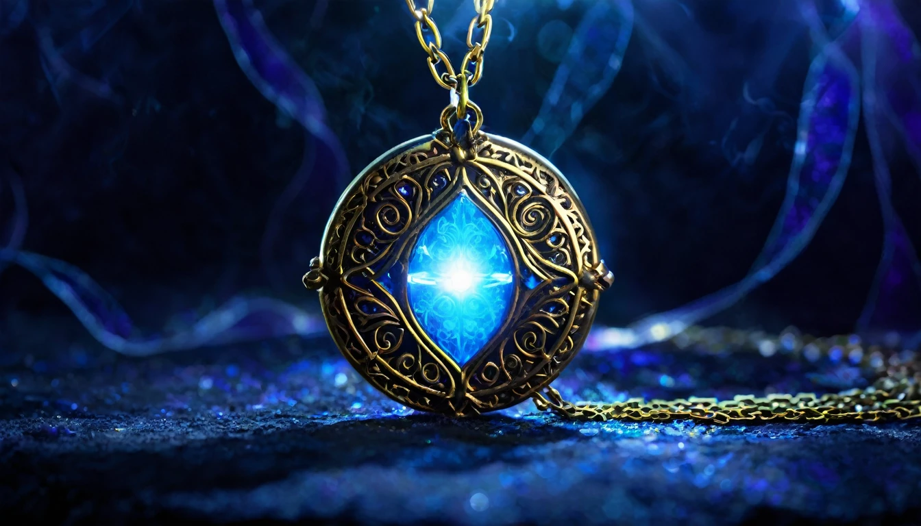 An enchanted Amulet, glowing with a mystical light.