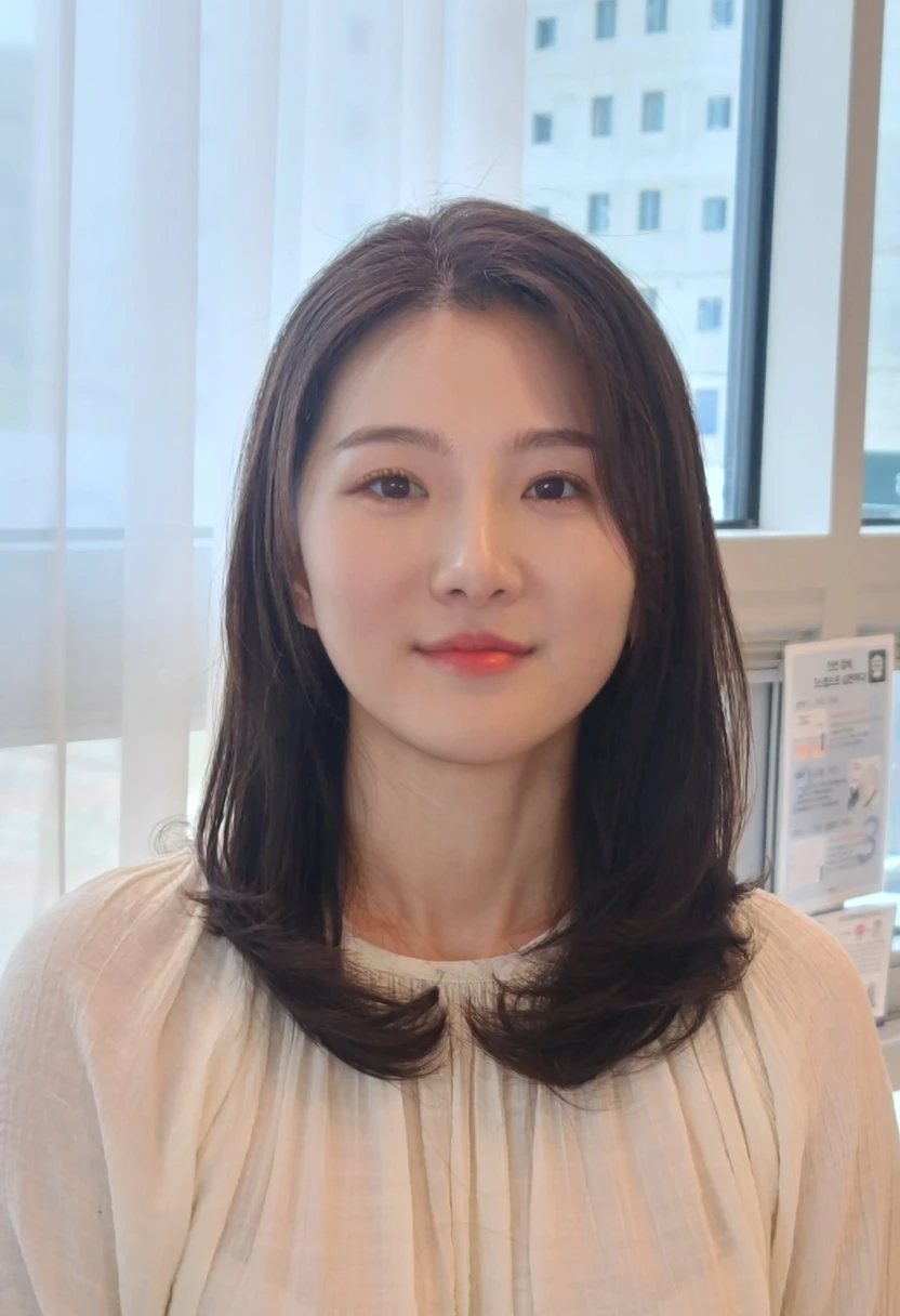 Best Quality, 8k, Masterpiece, (Portrait: 1.3), (photo realistic:1.4), (hyper realistic:1.4), Sharp Focus, looking at viewer, (smoother lighting:1.1), (increase cinematic lighting quality:0.9), realistic lighting, backlighting, light on face, ray trace, (brightening light:1.2), (Increase quality:1.4), sharp detail, (best quality real texture skin:1.4), finely detailed eyes, black_eyes, finely detailed face, 25 year old Korean woman