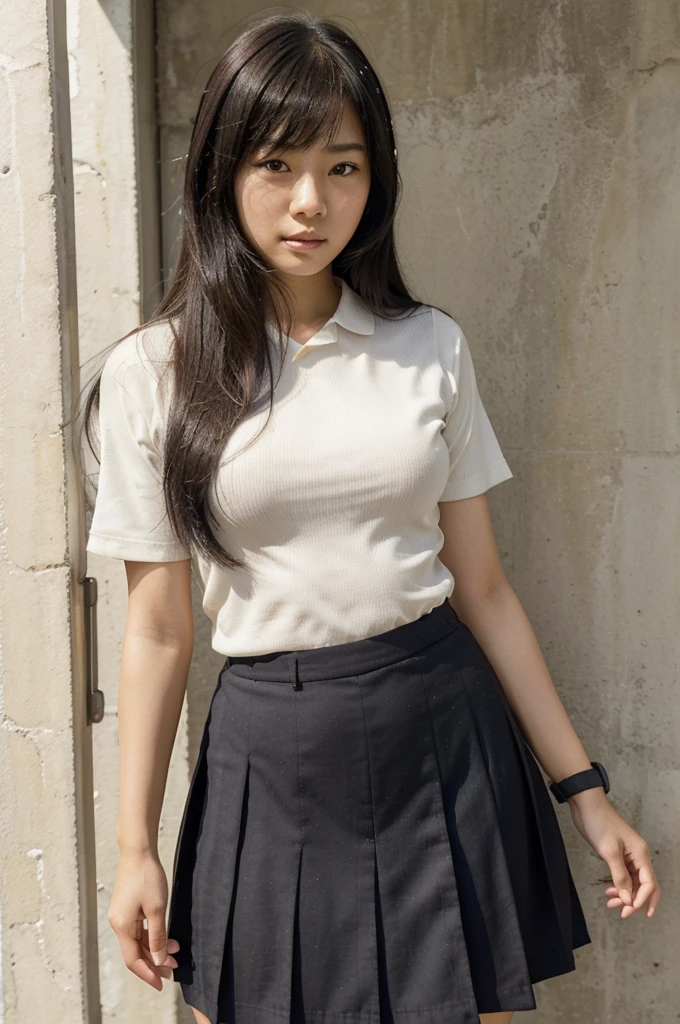 Mei Aihara is a very beautiful light-skinned young girl with smooth, straight black hair that reaches her mid-back which has bangs hanging over her forehead., mata ungu dan tubuh ramping.

At school, he is formally dressed in a uniform with the addition of an armband on his left arm, who identified himself as part of the student council.