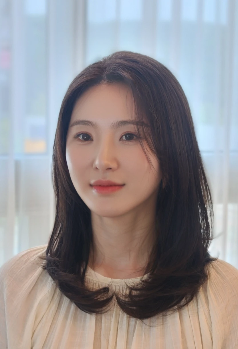 Best Quality, 8k, Masterpiece, (Portrait: 1.3), (photo realistic:1.4), (hyper realistic:1.4), Sharp Focus, looking at viewer, (smoother lighting:1.1), (increase cinematic lighting quality:0.9), realistic lighting, backlighting, light on face, ray trace, (brightening light:1.2), (Increase quality:1.4), sharp detail, (best quality real texture skin:1.4), finely detailed eyes, black_eyes, finely detailed face, 25 year old Korean woman
