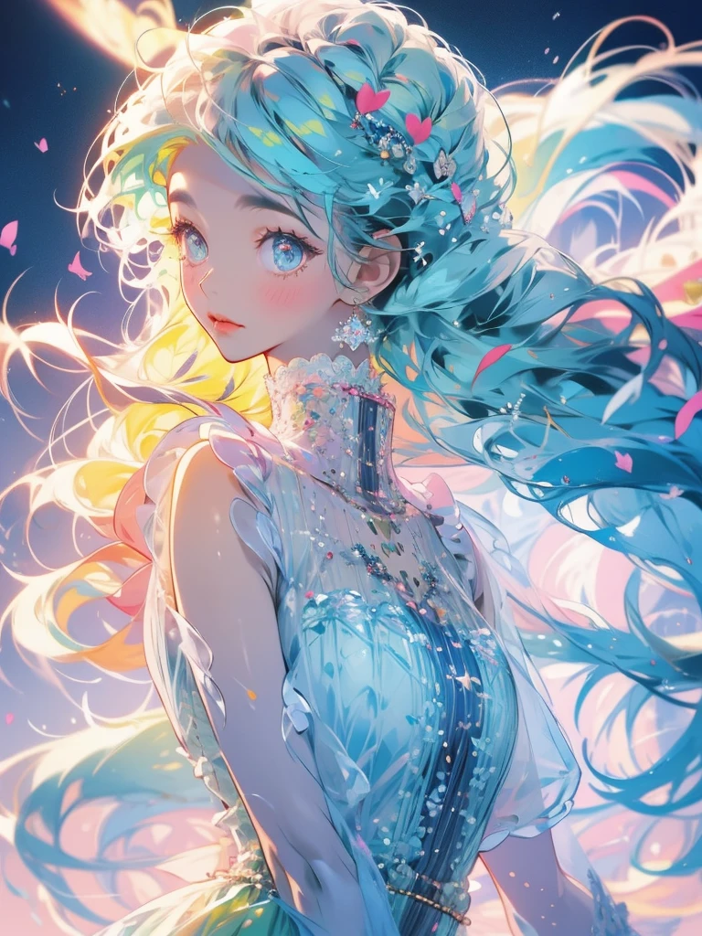 delicate Big eyes I have long hair Cute girl Pastel color clothes