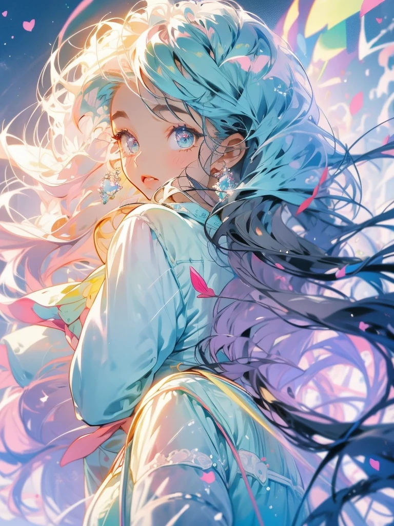 delicate Big eyes I have long hair Cute girl Pastel color clothes