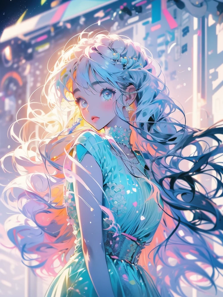delicate Big eyes I have long hair Cute girl Pastel color clothes