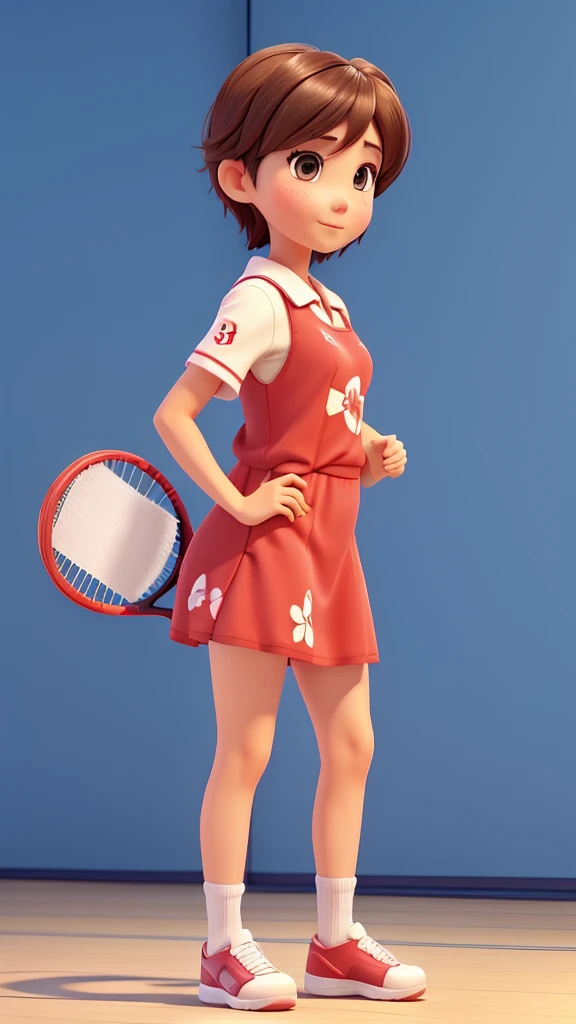 Japanese、woman、Short Hair、Camisole dress、Tennis Player、Primary school students