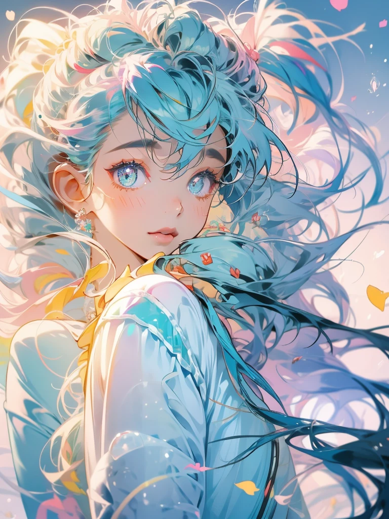 delicate Big eyes I have long hair Cute girl Pastel color clothes