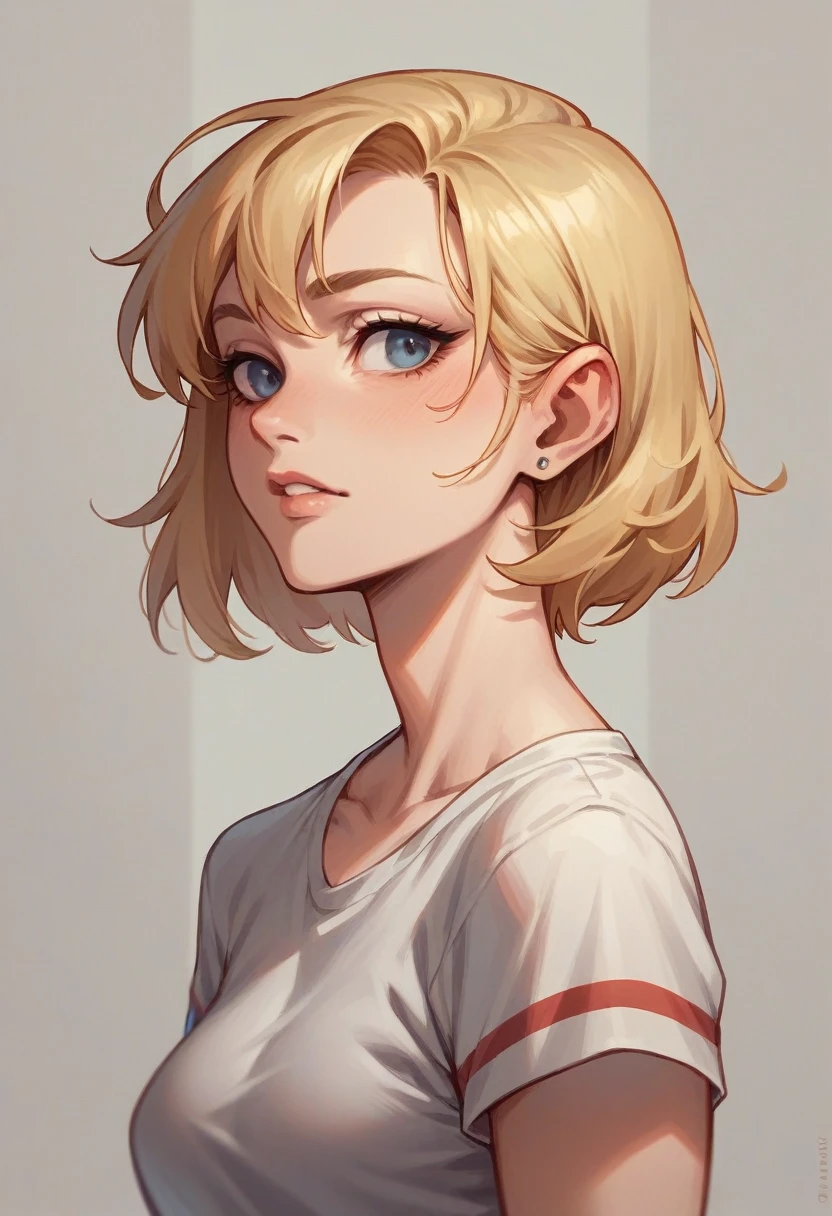 Blonde girl with great attributes