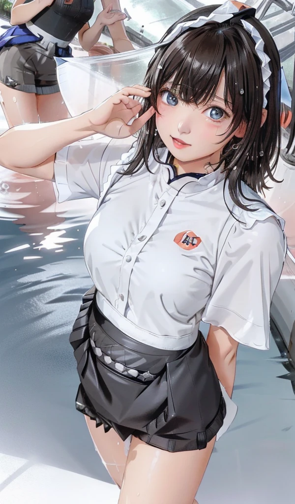 (One girl:1.3), Sexy pose, The body is slim, uniform、(水色のワイシャツとチェックのプリーツskirt:14)、(Bra is visible:1.2)、Cleavage、
(Realistic:1.4), (masterpiece, Highest quality, Highest quality, Official Art), Very detailed, Most detailed, (Super detailed), ((Very delicate and beautiful)), Cinematic Light, (Realistically:1.3),
(Highly detailed skin:1.2), High resolution, 8K UHD, 4K, 8K, Bokeh,
Digital single-lens reflex camera, Absurd, Optimal ratio of four fingers to one thumb,
In the school classroom,Standing in front of a blackboard,
((Silky long hair)), (Brown Hair), tears,
Beautiful Face, Perfect Face, highly detailed Beautiful Face,
cute, shy,blush,
Dynamic Angle, From above,View your viewers,
Wearing a brown sweater,skirt