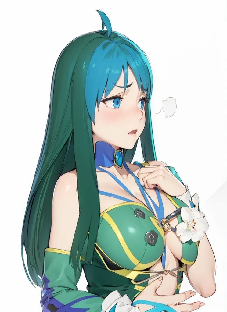 Beauty,sad,Scared,Big Breasts,Straight Hair,Put your chest close,Cleavage,dress,Blue Eyes,Blue choker,belt,4K,8K,Highest quality