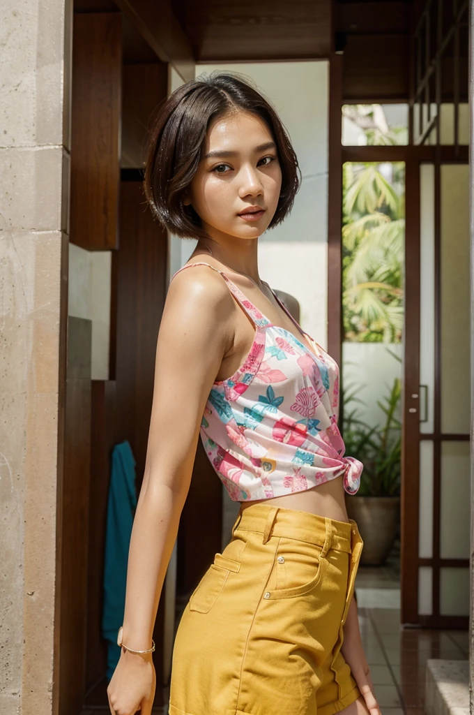 Woman wearing modern fashionable clothes in bright colors, short hair, beautiful portrait, gorgeous young Thai women, beautiful young Thai women, beautiful south Thai women, beautiful young woman, 아주 beautiful young woman, Thai women, beautiful female model, beautiful female model, lovely young woman, beautiful young woman, a lovely young woman, Thai women