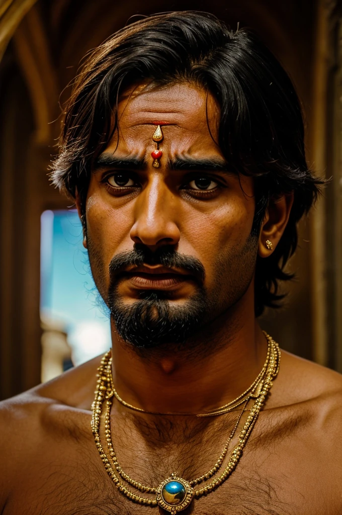 A sad man asking questions to lord Krishna 