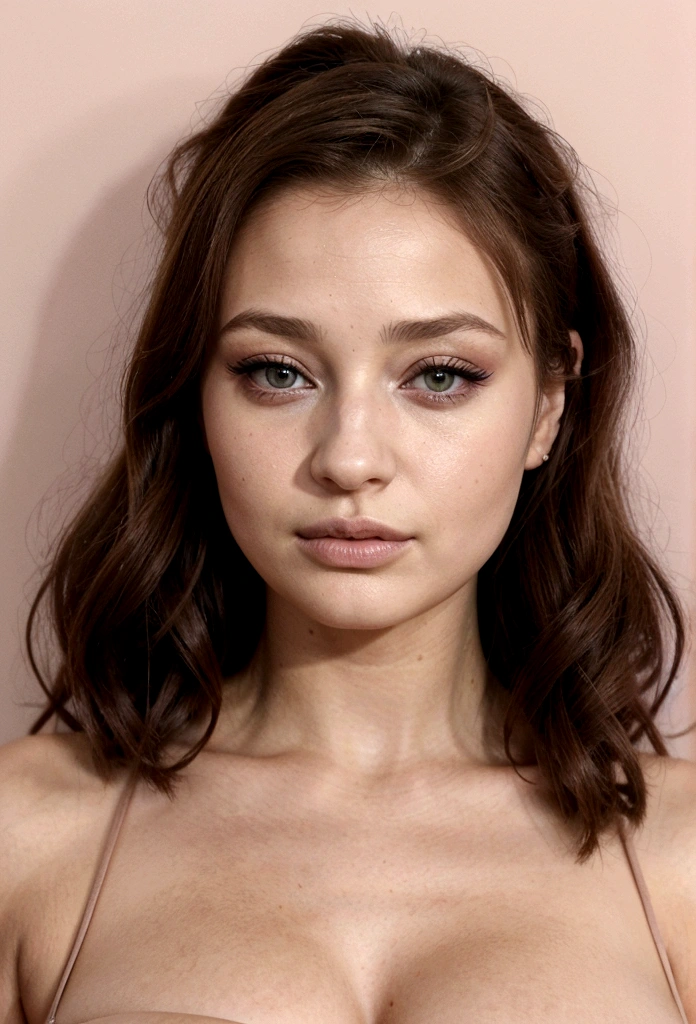 arafed femme pleinement ,  espagnol fille sexy aux yeux marrons, ultra réaliste, Méticuleusement détaillé, Portrait de Sophie Mudd, cheveux bruns et grands yeux, Photo d’une femme debout dans le club, violette myers, sans maquillage, maquillage naturel, regarder directement la caméra, visage avec artgram, maquillage subtil, poitrine de grande taille seins vers l’extérieur