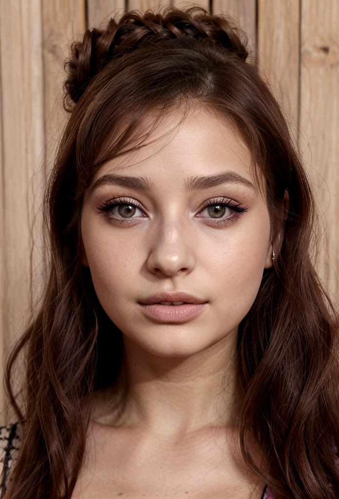 arafed femme pleinement , italiene fille sexy aux yeux marrons, ultra réaliste, Méticuleusement détaillé, Portrait de Sophie Mudd, cheveux bruns et grands yeux, Photo d’une femme debout dans le club, violette myers, sans maquillage, maquillage naturel, regarder directement la caméra, visage avec artgram, maquillage subtil,