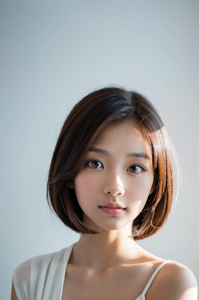 a pretty girl, white background