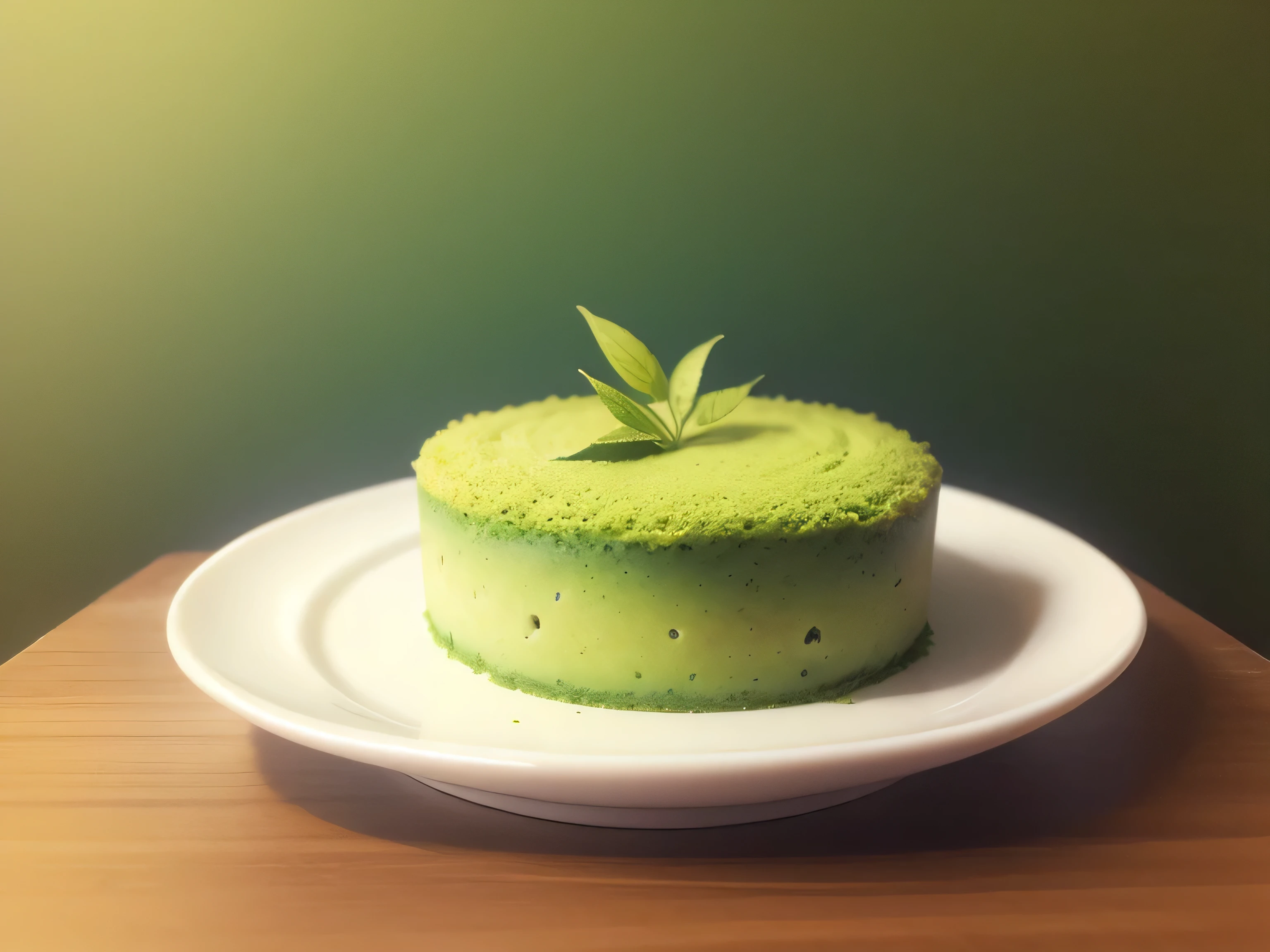 Matcha cake,Fresh and clean background,the real thing