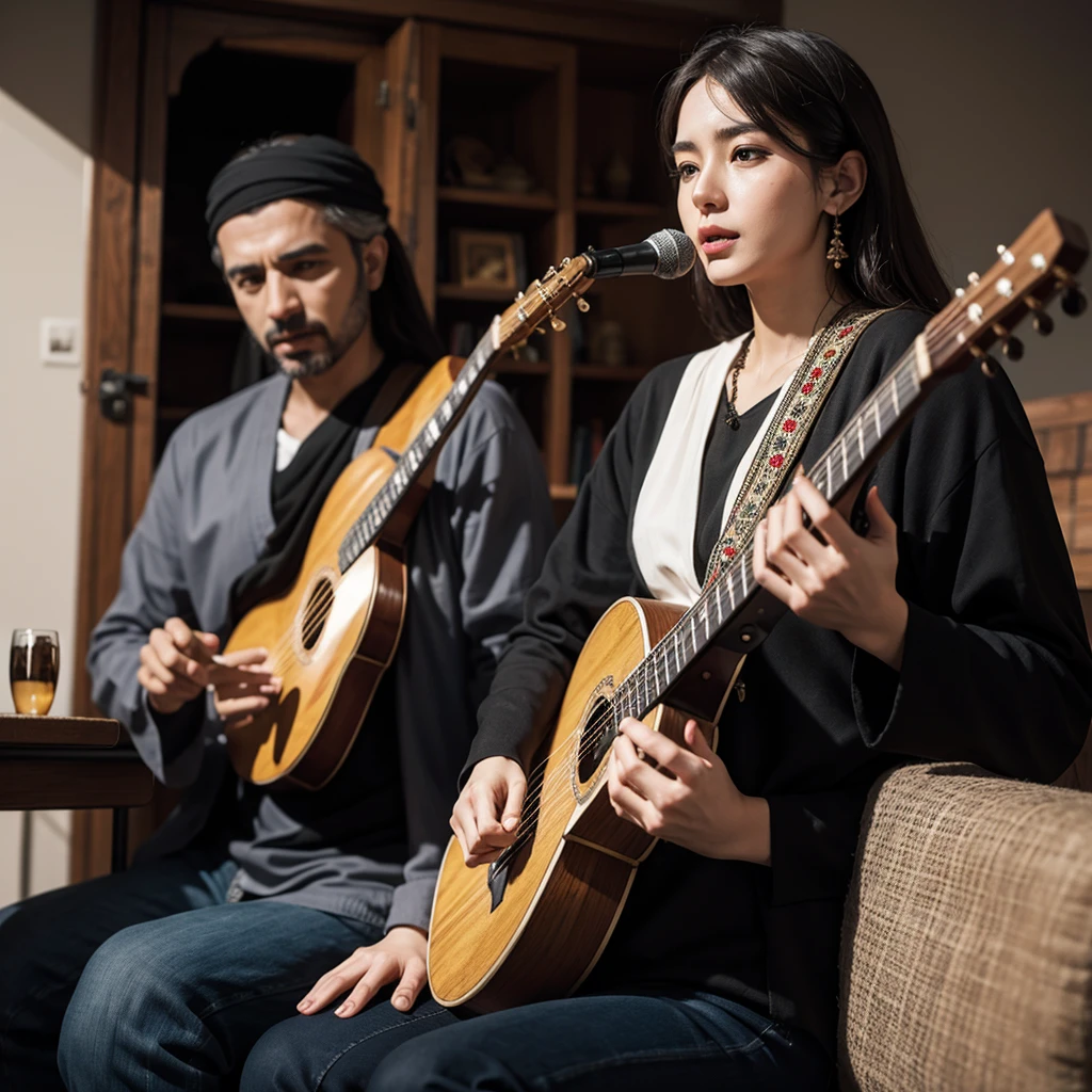A real, realistic oud player without mistakes