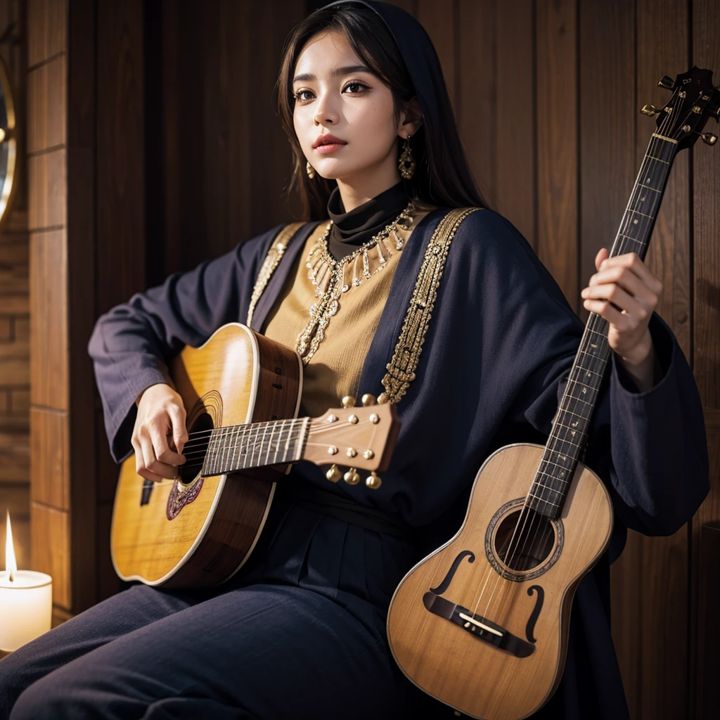 A real, realistic oud player without mistakes 