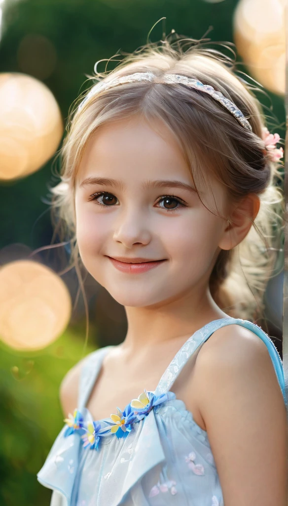 close-up of pretty Russian girl,((flat chests:1.35)), wear U-Can-See clothes,outdoor, bokeh background, UHD, 32K, , astonishingly pretty,absolutely cute,cute smile,very adorable, absolutely stunning,