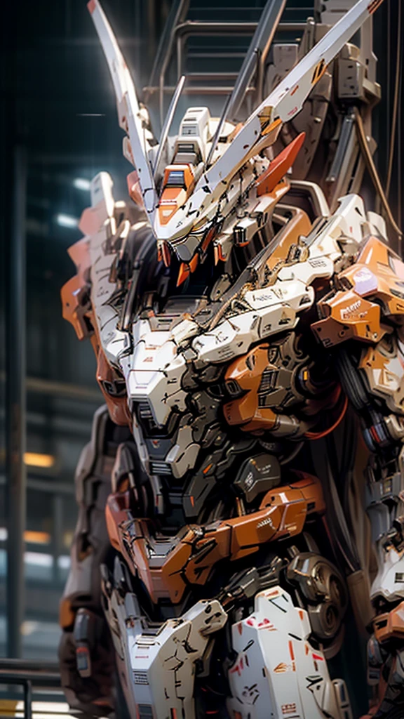 Catapult Deck、Waiting for departure、Giant humanoid robot、Gundam pit hatch open