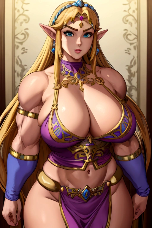 Huge big pecs Princess Zelda muscle woman 