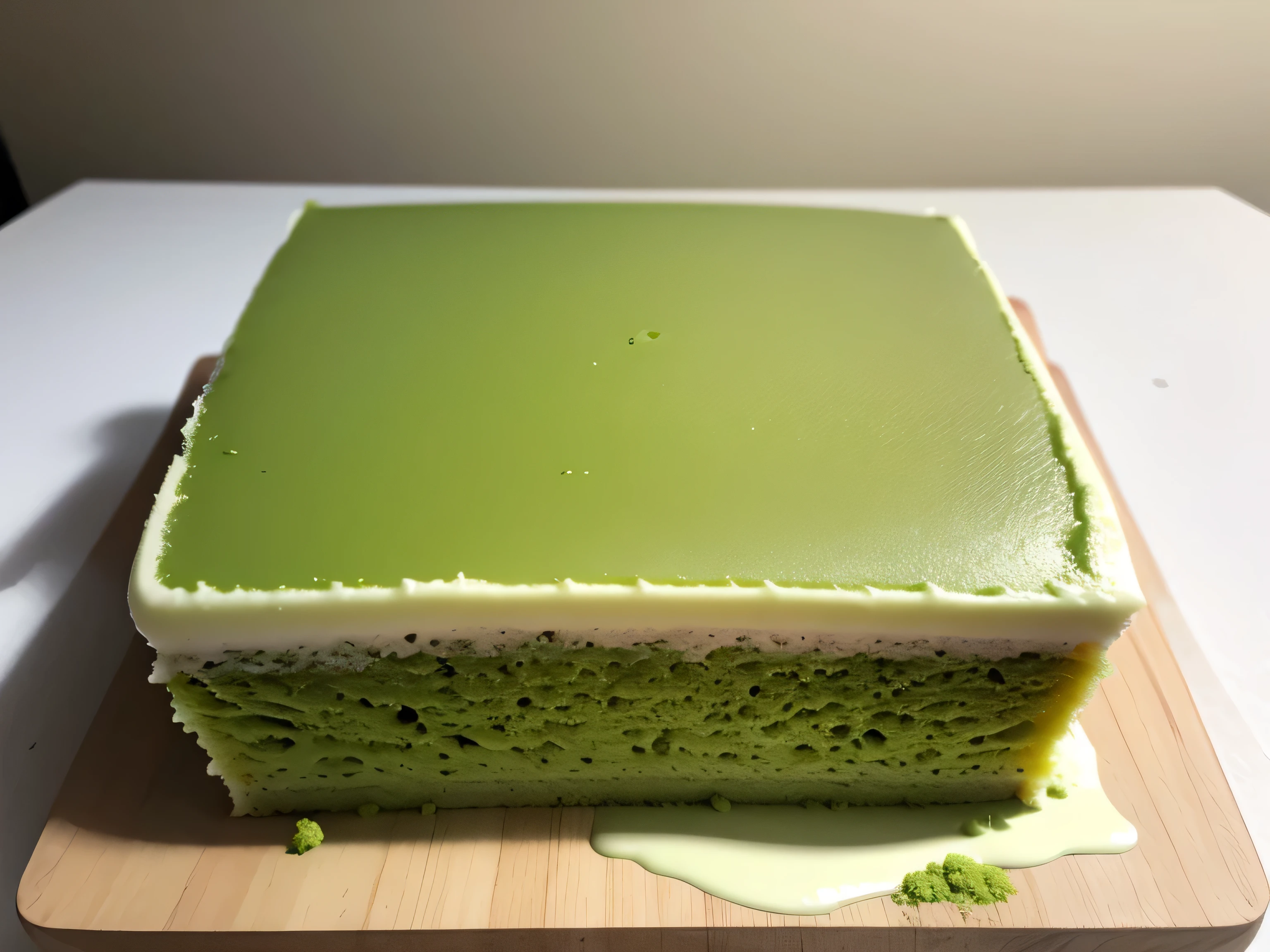 Matcha cake,Fresh and clean background,the real thing