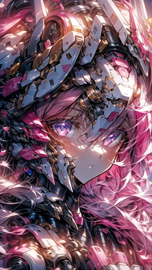 The pink face of the girl