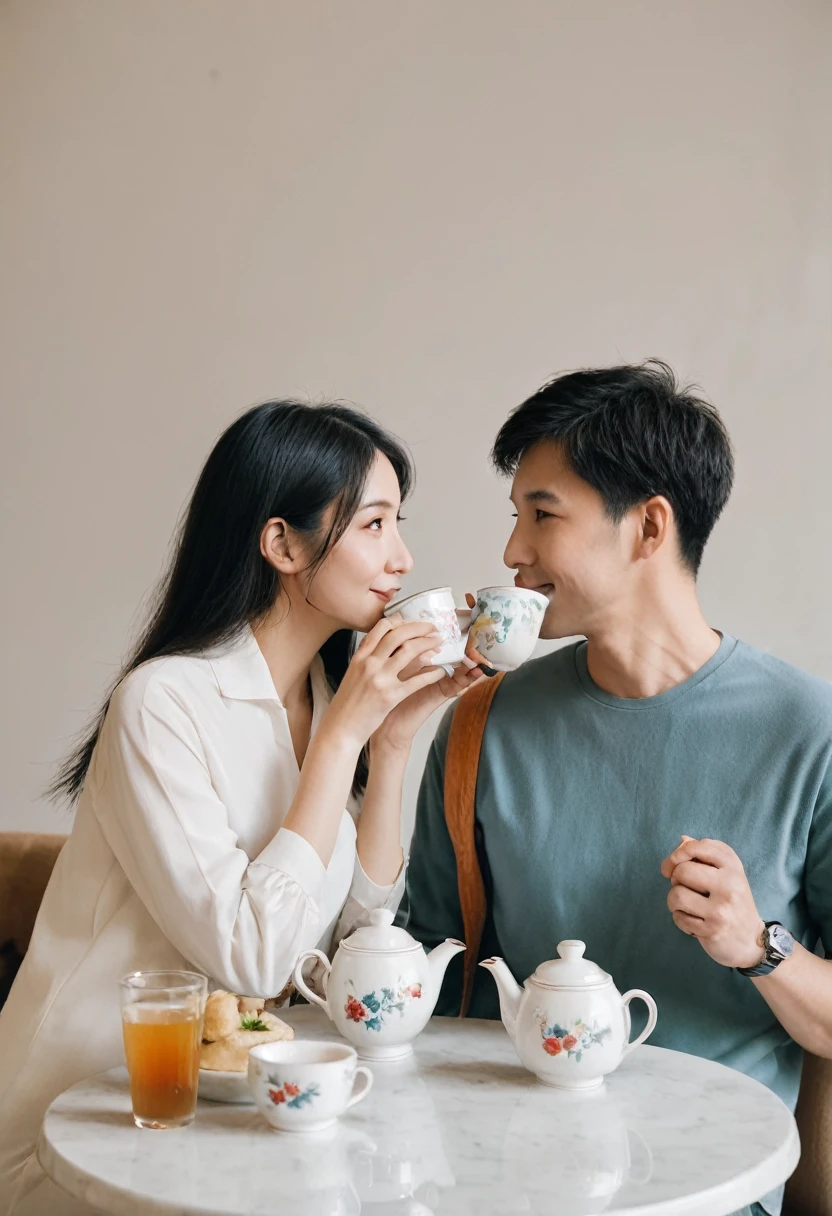 Couple drinking tea